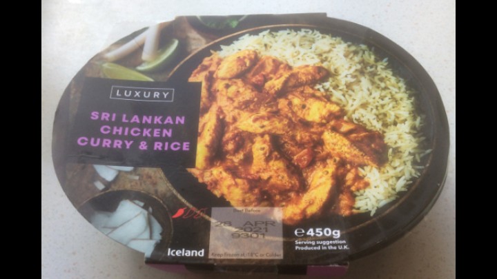 A Week On Ready Meals From Iceland Day 5 Sri Lankan Chicken Curry & Rice